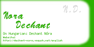 nora dechant business card
